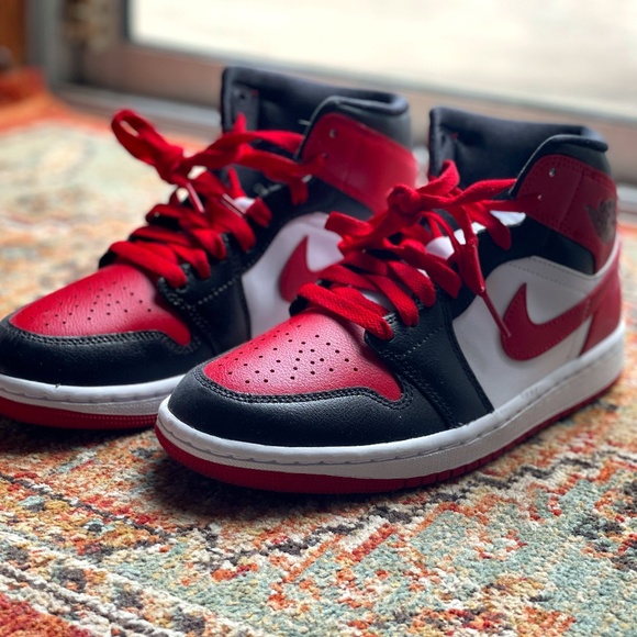 Jordan Shoes - Nike Red Air Jordan's Mid (Women's Size 7)